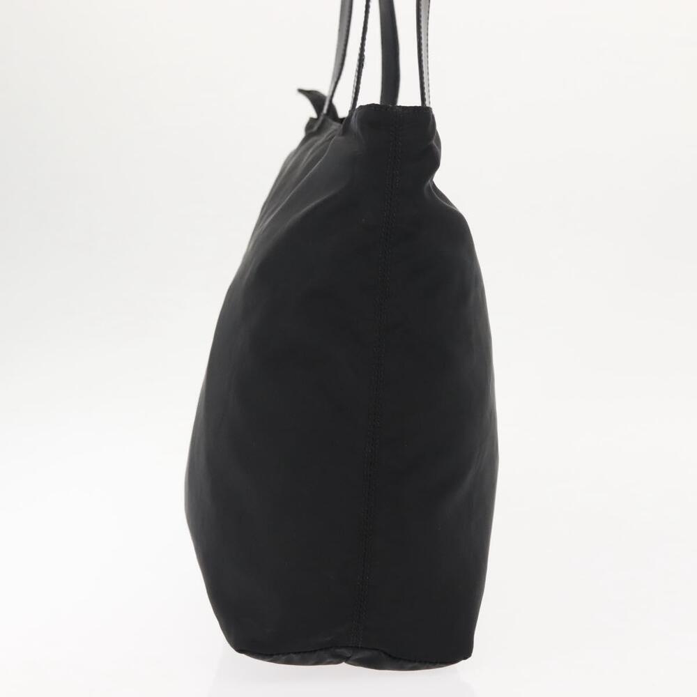 CELINE Tote Bag Nylon Enamel 2way Black Gold Auth BA6881 - Picture 4 of 16